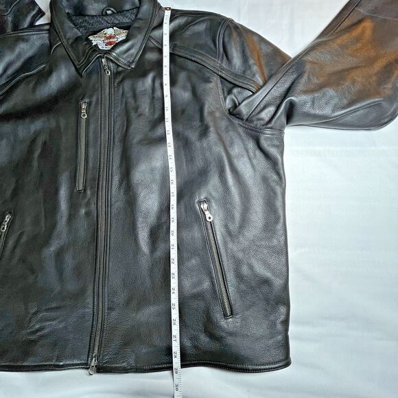 Harley Davidson Mens Roadhouse Black Leather MOTORCYCLE Jacket 3XL 97072-09VM - Picture 15 of 16